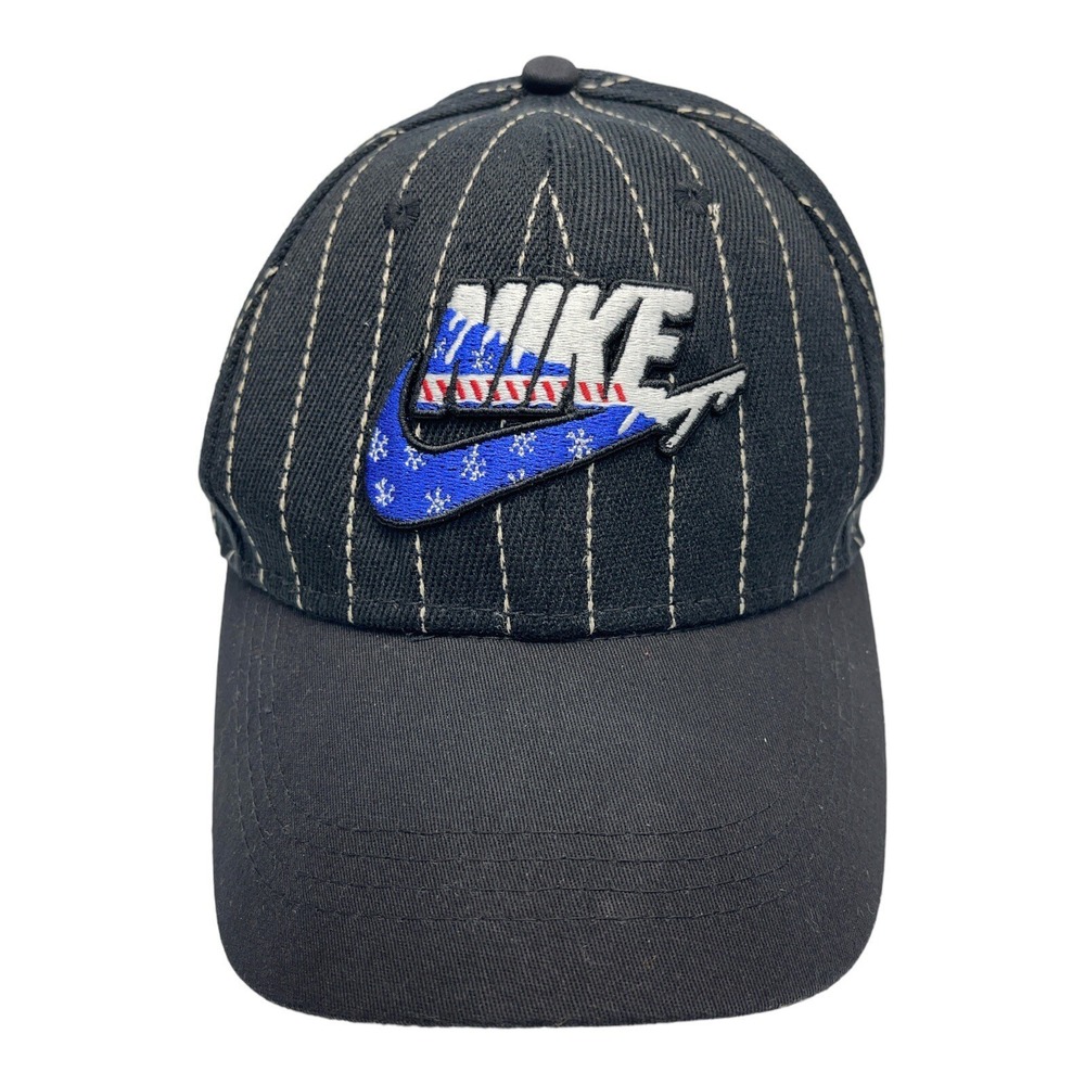 Nike Black Unisex Striped 100% Wool Hat Cap